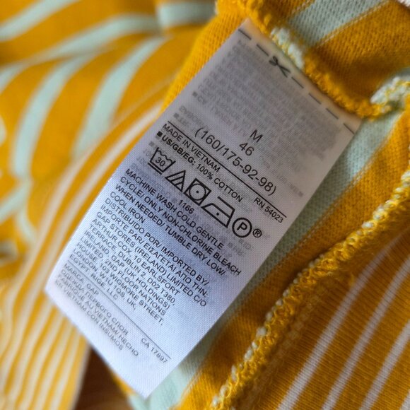 EUC GAP STRIPED YELLOW WHITE CREW NECK LONGSLEEVES COTTON TOP SIZE MEDIUM - Picture 12 of 14